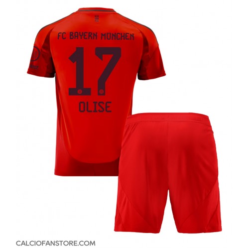 Maglia Calcio Bayern Munich Michael Olise #17 Prima Divisa Bambino 2024-25 Manica Corta (+ pantaloncini)